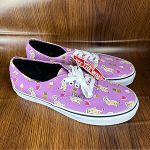 NEW Vans Purple Skateboarding Dogs Authentic Shoe M7/W8.5 Fruit, Summer, Animals